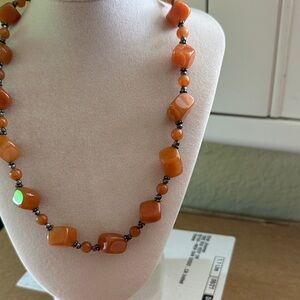 Chic Orange Beaded Necklace